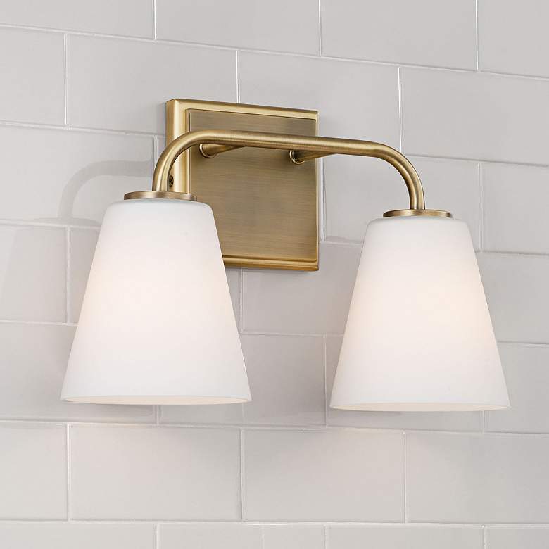 Image 1 Capital Brody 9" High Aged Brass 2-Light Wall Sconce