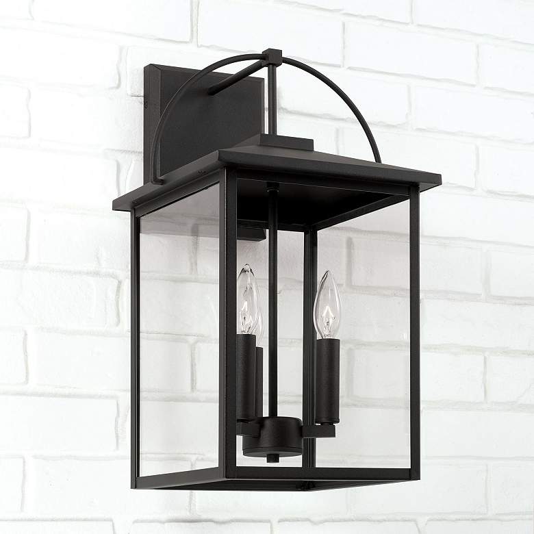 Image 2 Capital Bryson 19 3/4" High Black 3-Light Outdoor Wall Light more views