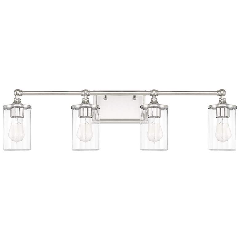 Image 1 Capital Camden 33 1/4"W Polished Nickel 4-Light Bath Light