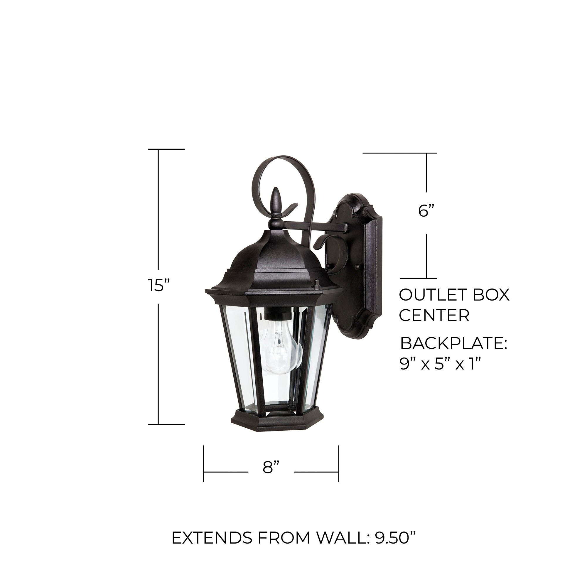 Image 2 Capital Carriage House 16" High Black Outdoor Wall Light more views