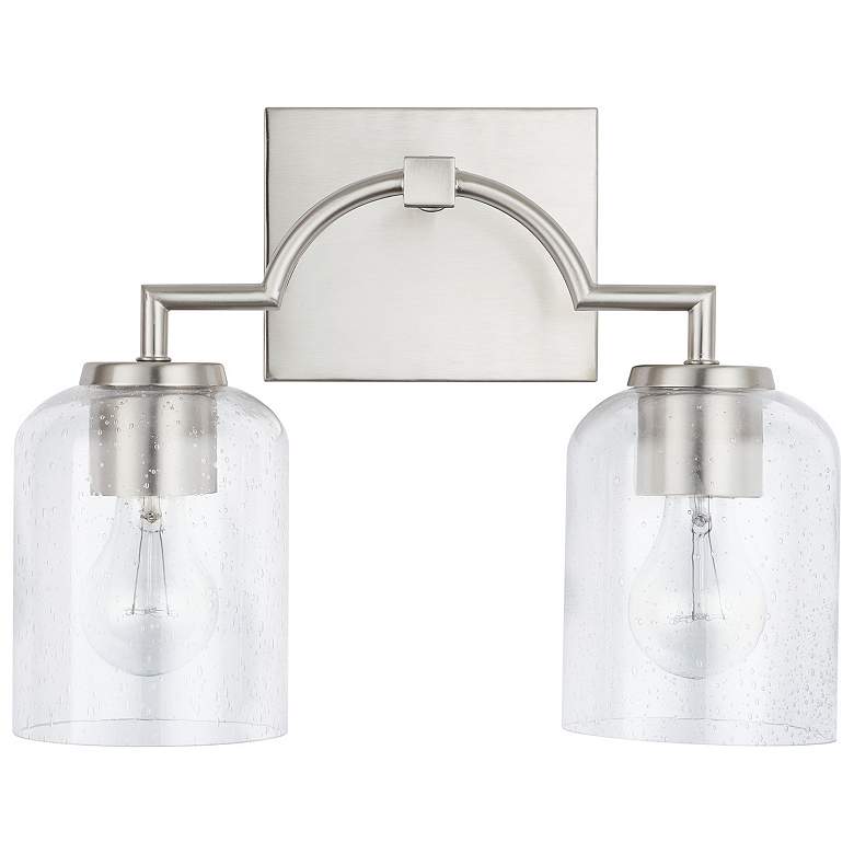 Image 1 Capital Carter 11" High Brushed Nickel 2-Light Wall Sconce