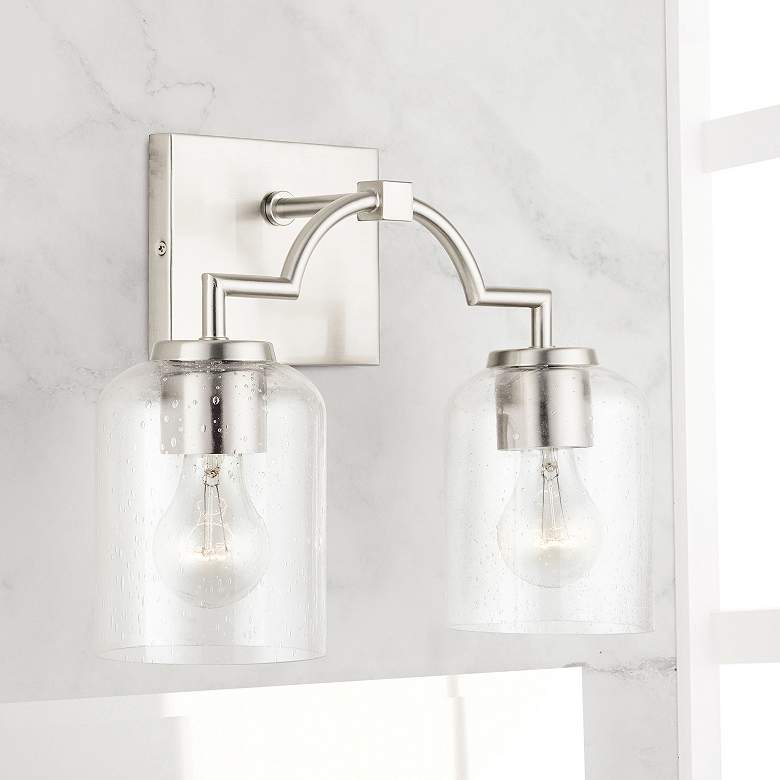 Image 2 Capital Carter 11" High Brushed Nickel 2-Light Wall Sconce more views