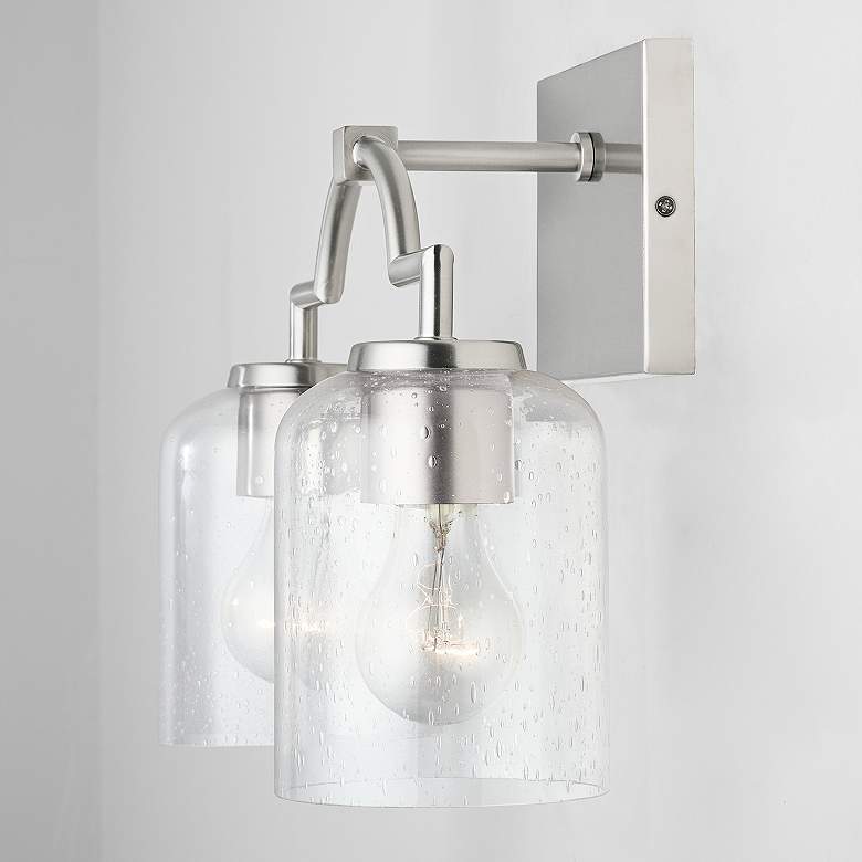 Image 3 Capital Carter 11" High Brushed Nickel 2-Light Wall Sconce more views