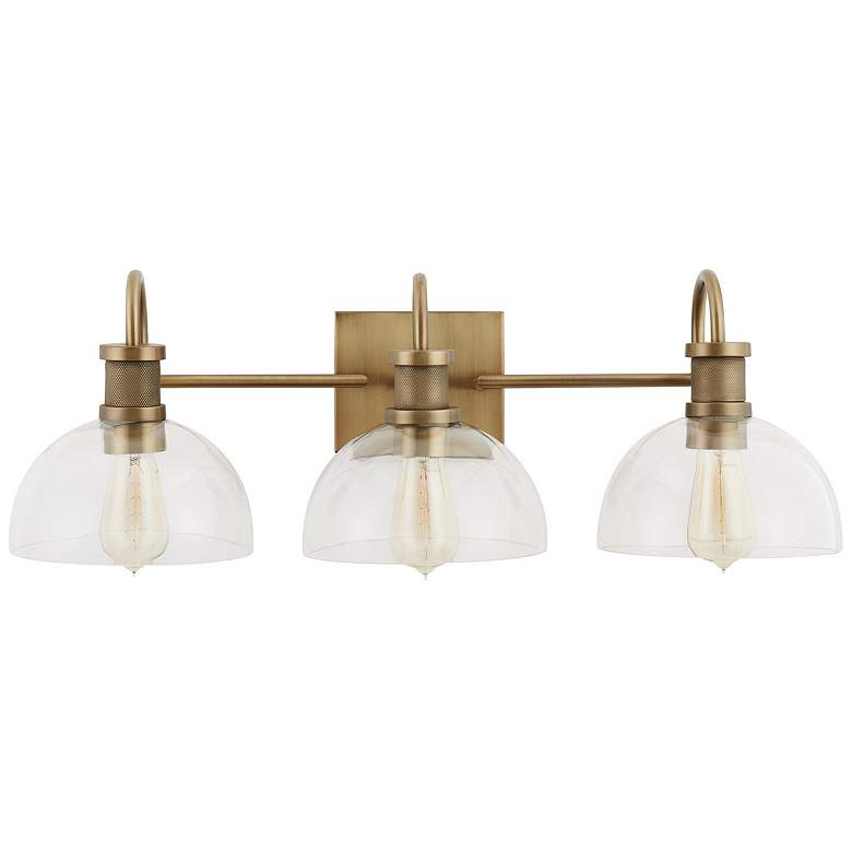 Image 1 Capital Cassidy 27"W Aged Brass 3-Light Vanity Bath Light