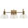 Capital Cassidy 27"W Aged Brass 3-Light Vanity Bath Light