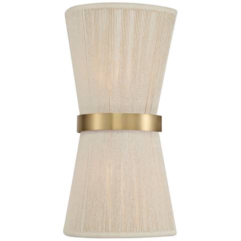 Cecilia 16" Natural Rope & Brass 2-Light Wall Sconce