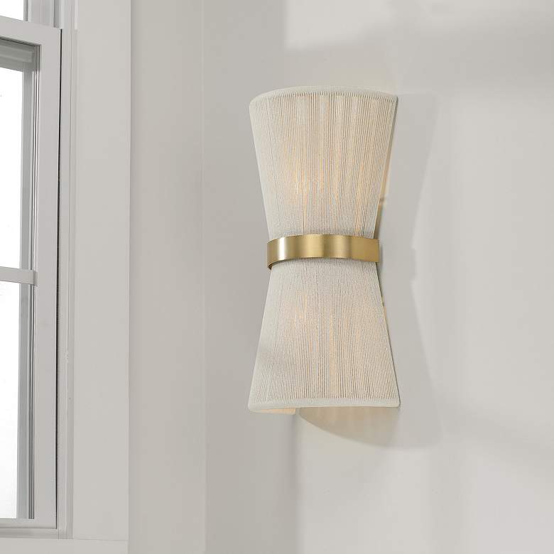 Image 1 Capital Cecilia 16" High Natural Rope and Brass 2-Light Wall Sconce