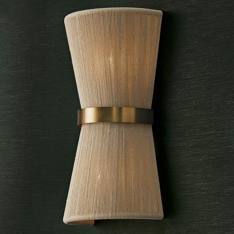 Image 5 Capital Cecilia 16" High Natural Rope and Brass 2-Light Wall Sconce more views
