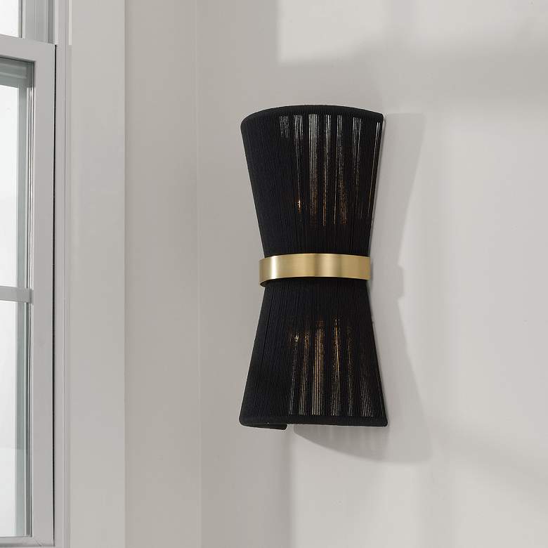 Image 3 Capital Cecilia 16" High Patinaed Brass Wall Sconce more views