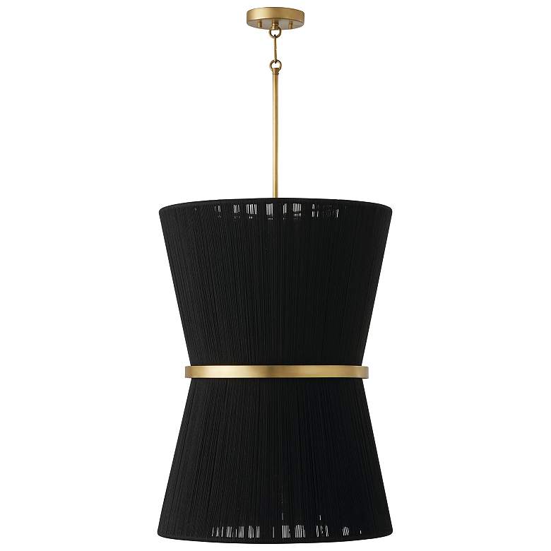 Image 1 Capital Cecilia 20" Wide Black Rope and Patinaed Brass Foyer