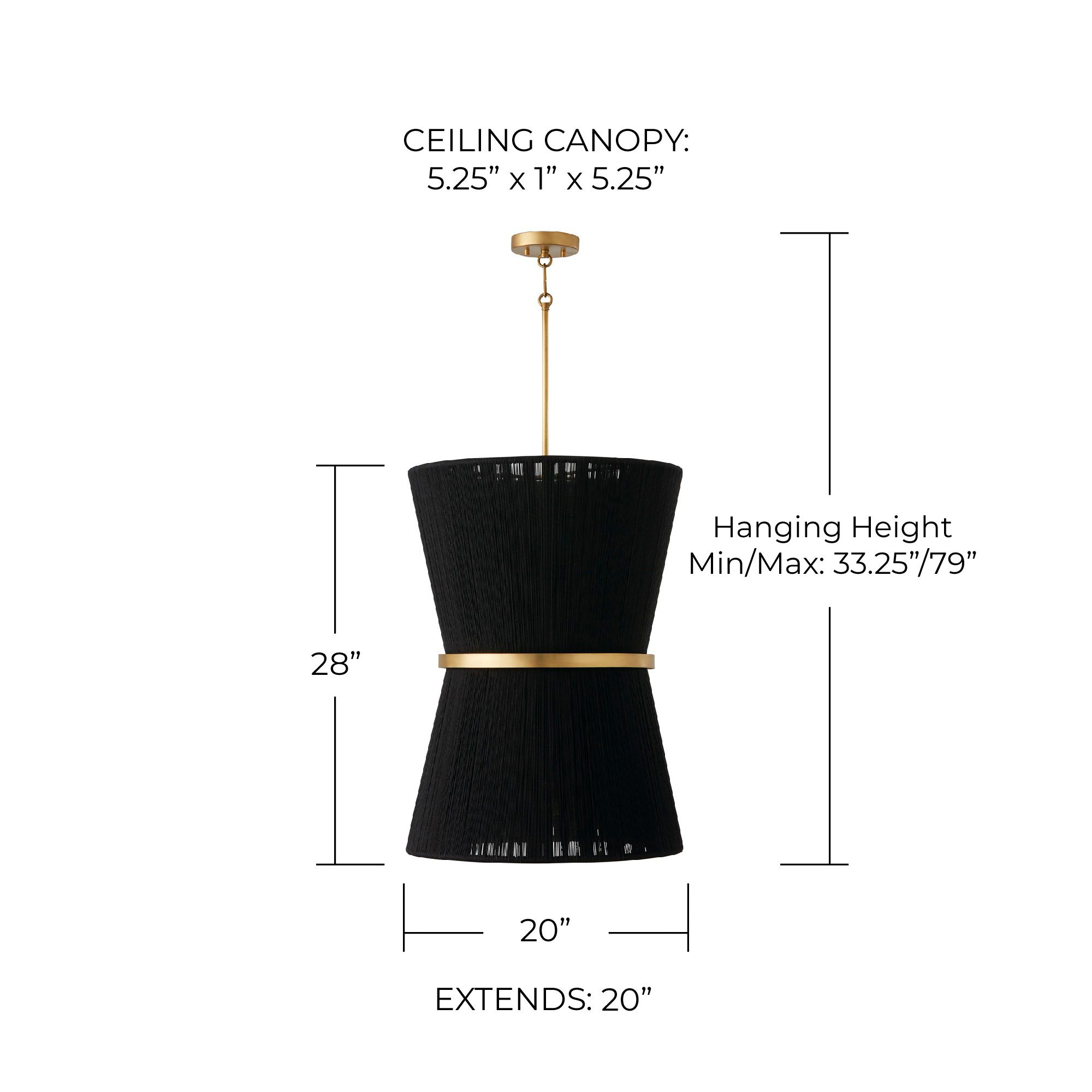 Image 6 Capital Cecilia 20" Wide Black Rope and Patinaed Brass Foyer more views