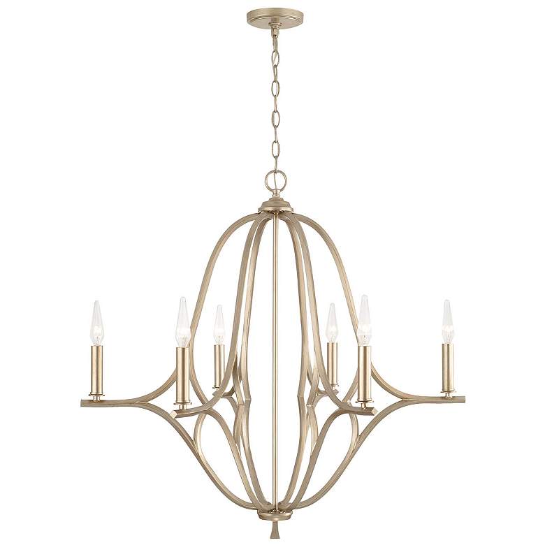 Image 2 Capital Claire 32" Wide Brushed Champagne 6-Light Chandelier