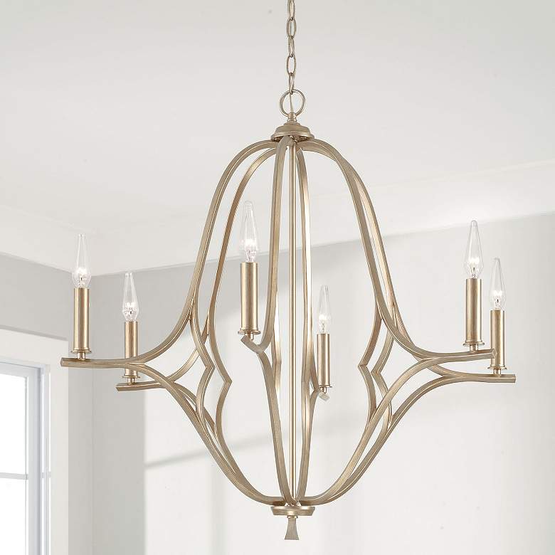 Image 3 Capital Claire 32" Wide Brushed Champagne 6-Light Chandelier more views