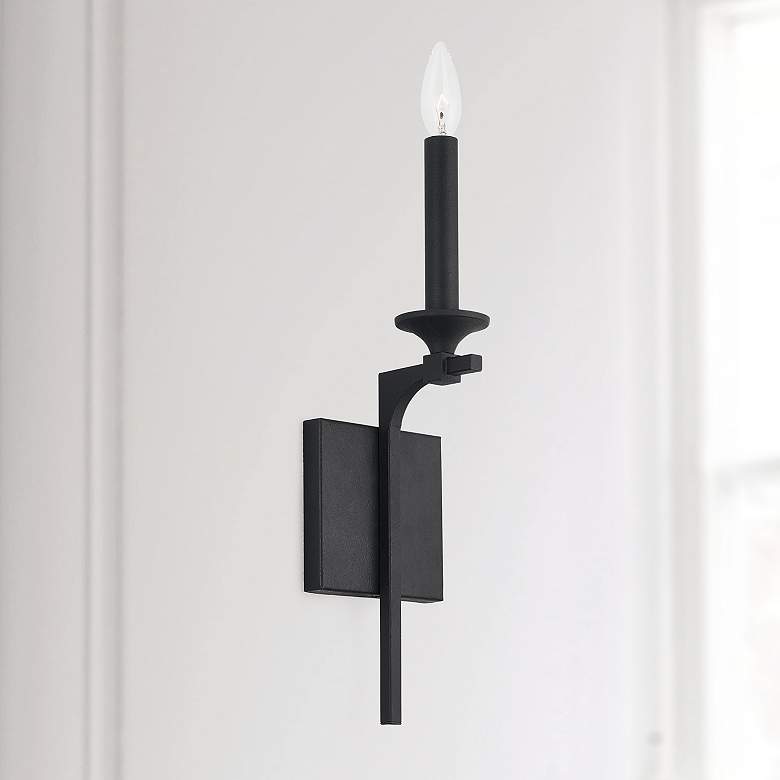 Image 1 Capital Clint 17" High Black Iron Wall Sconce