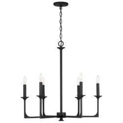Capital Clint 28" Wide Black Iron 6-Light Chandelier
