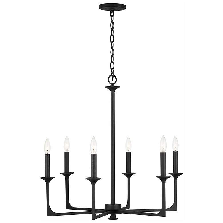 Image 4 Capital Clint 28" Wide Black Iron 6-Light Chandelier more views