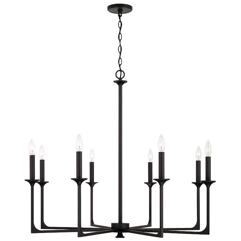 Image 2 Capital Clint 37 3/4" Wide Black Iron 8-Light Chandelier