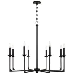 Capital Clint 37 3/4" Wide Black Iron 8-Light Chandelier