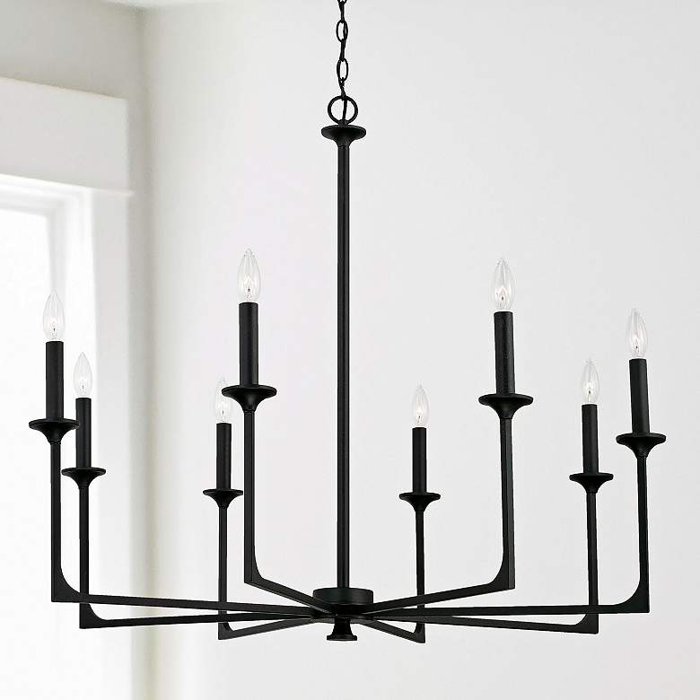 Image 4 Capital Clint 37 3/4" Wide Black Iron 8-Light Chandelier more views