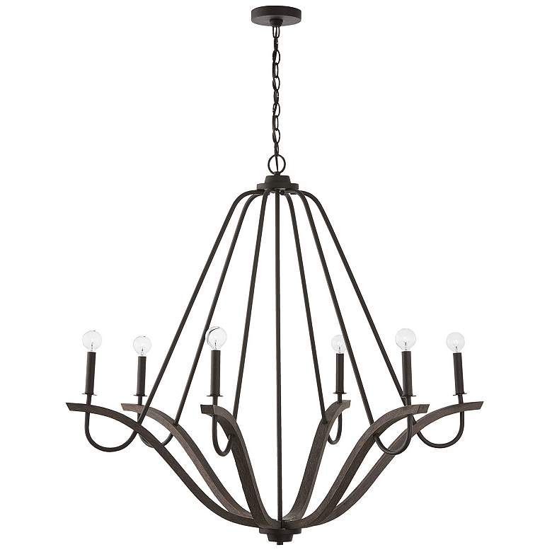 Image 2 Capital Clive 43"W Carbon Gray Black Iron 6-Light Chandelier