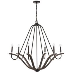 Capital Clive 43"W Carbon Gray Black Iron 6-Light Chandelier