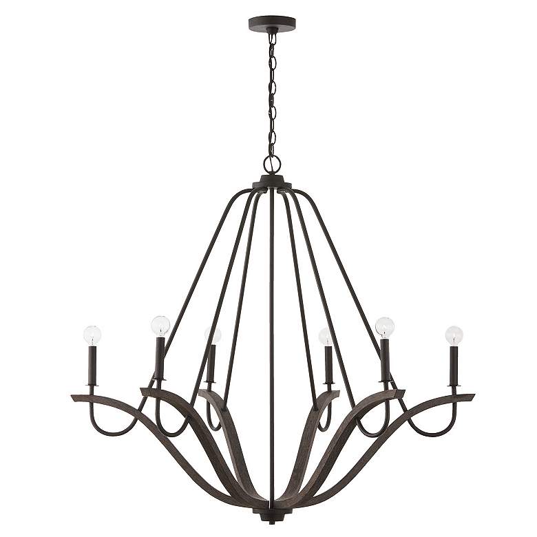 Image 5 Capital Clive 43"W Carbon Gray Black Iron 6-Light Chandelier more views