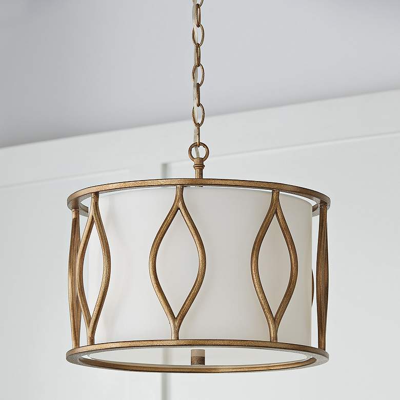 Image 1 Capital Cohen 16" Wide Mystic Luster Drum Ceiling Light