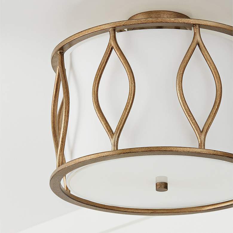 Image 4 Capital Cohen 16" Wide Mystic Luster Drum Ceiling Light more views