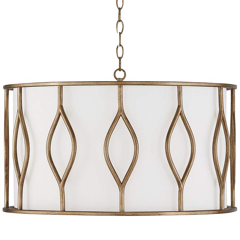 Image 2 Capital Cohen 24" Wide Mystic Luster Metal Drum Pendant