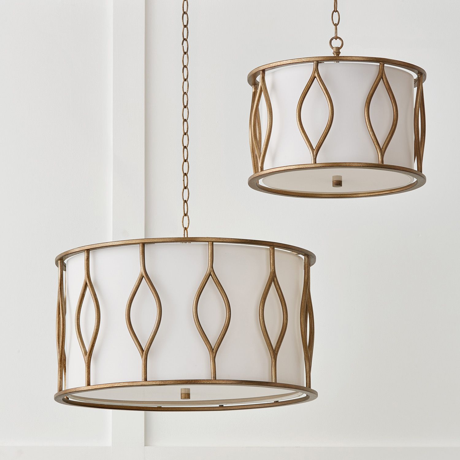 Image 4 Capital Cohen 24" Wide Mystic Luster Metal Drum Pendant more views