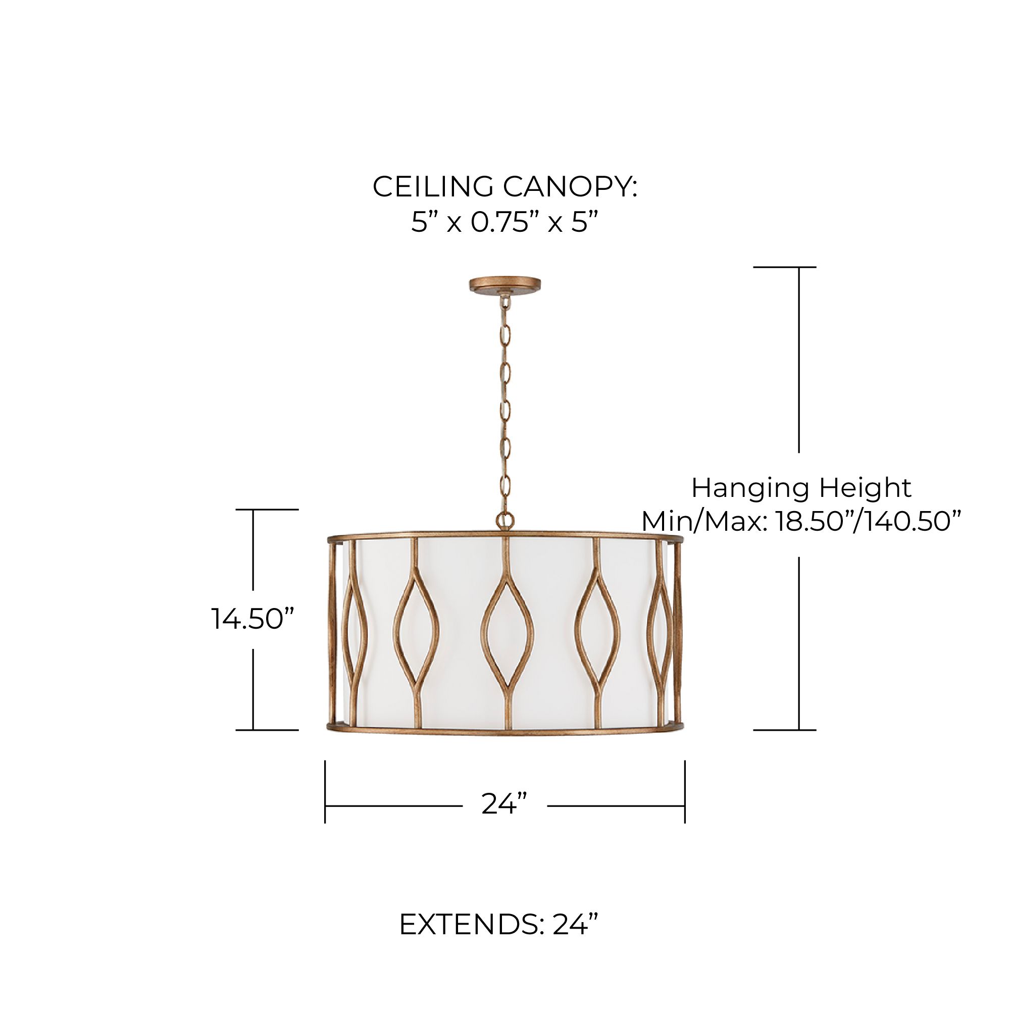 Image 5 Capital Cohen 24" Wide Mystic Luster Metal Drum Pendant more views