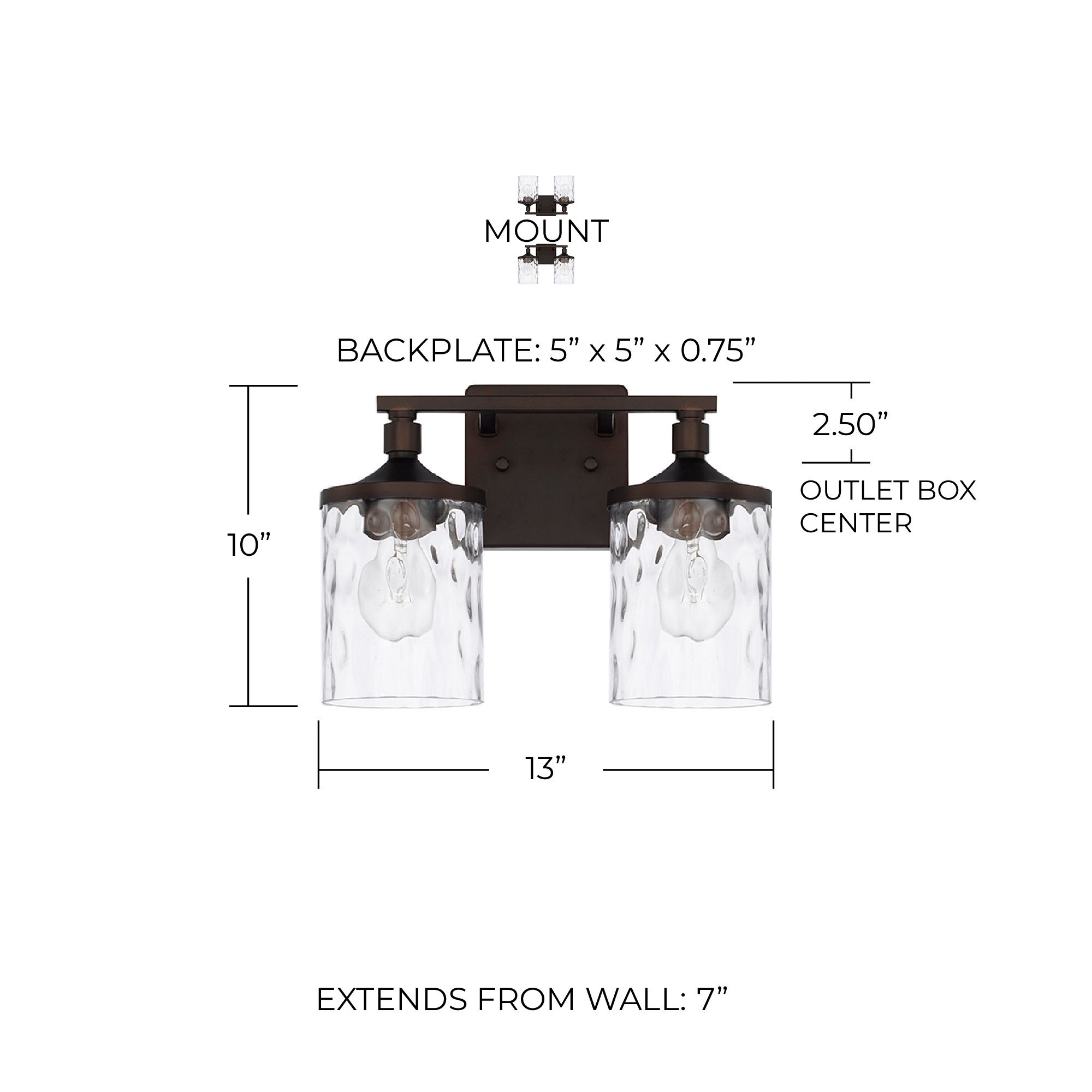 Image 2 Capital Colton 10" High Bronze 2-Light Wall Sconce more views