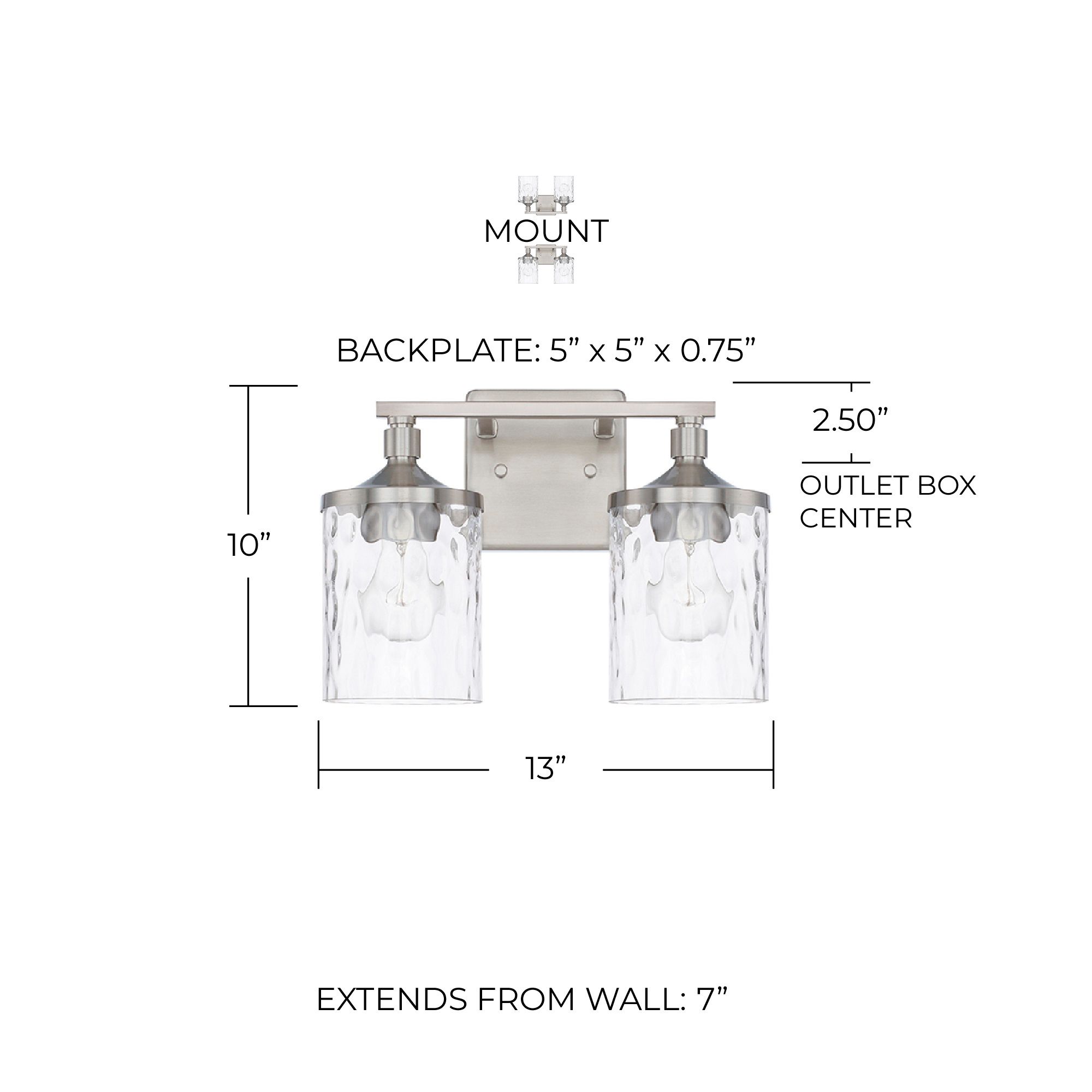 Image 2 Capital Colton 10" High Brushed Nickel 2-Light Wall Sconce more views