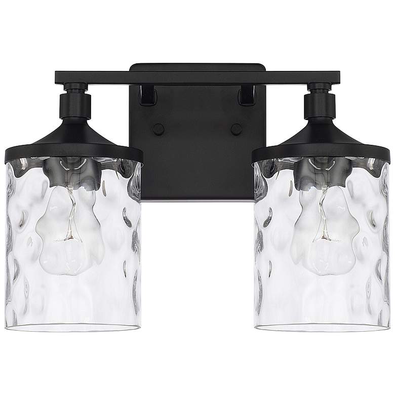 Image 1 Capital Colton 10" High Matte Black 2-Light Wall Sconce