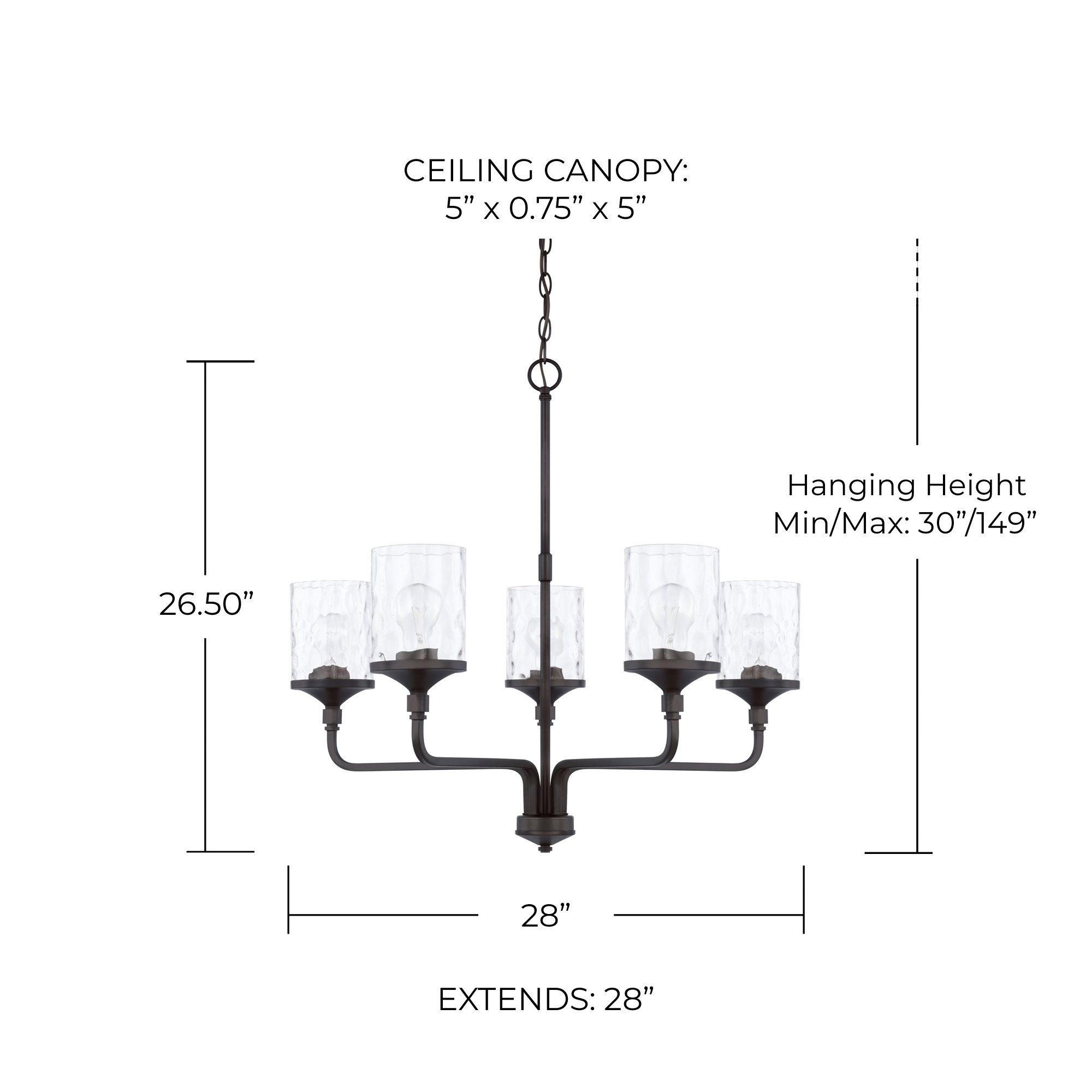 Image 2 Capital Colton 28" Wide Matte Black 5-Light Chandelier more views