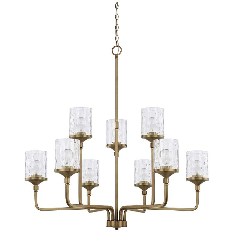 Image 1 Capital Colton 38" Wide Aged Brass 9-Light 2-Tier Chandelier
