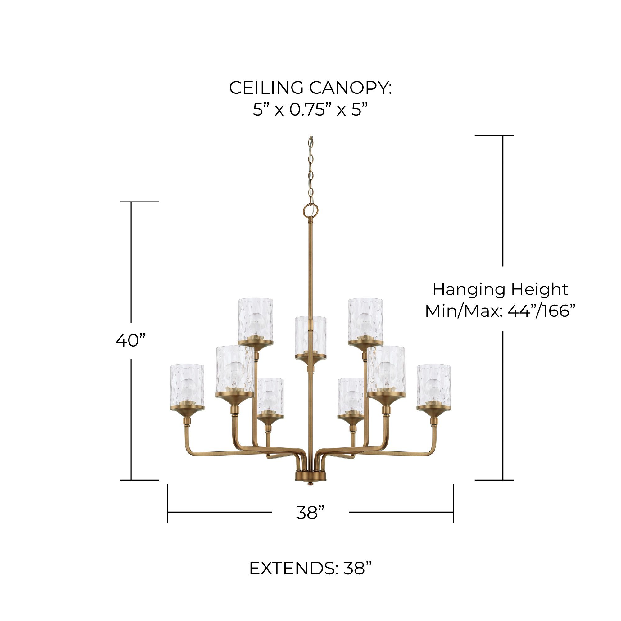 Thumbnail2 of Capital Colton 38" Wide Aged Brass 9-Light 2-Tier Chandelier more views