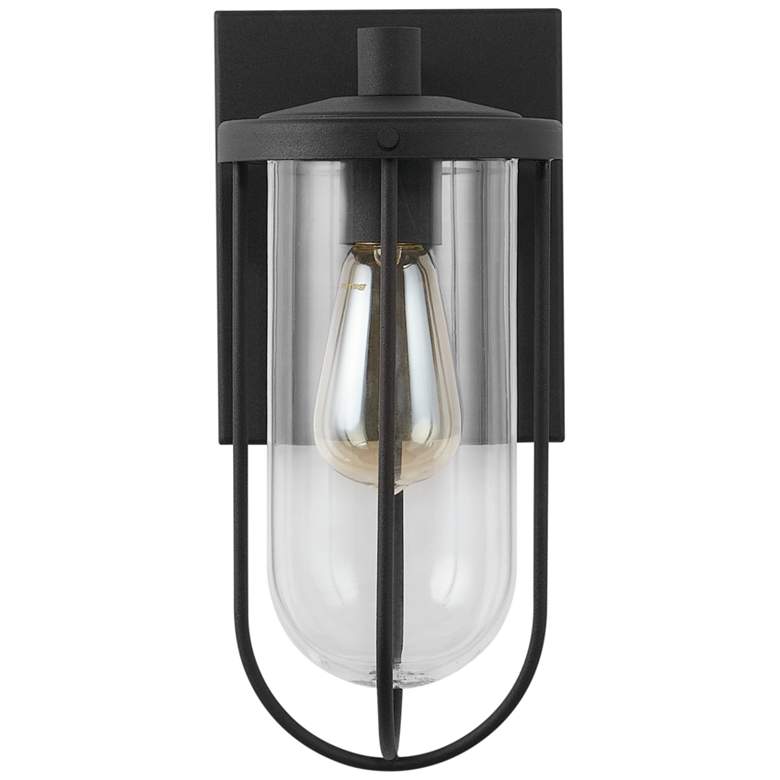Image 1 Capital Corbin 12" High Black Metal Outdoor Wall Light