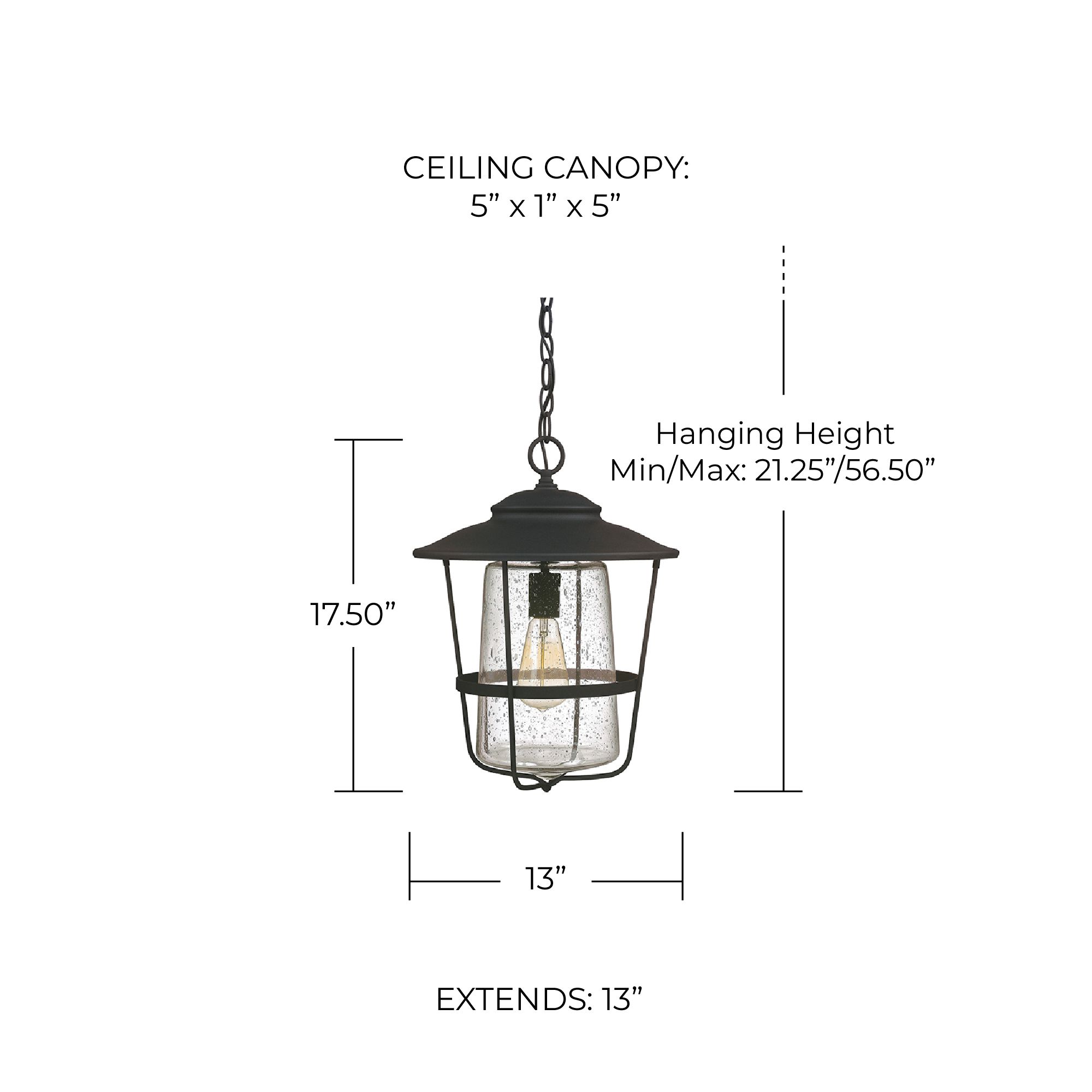 Image 3 Capital Creekside 17 1/2"H Black Outdoor Hanging Light more views