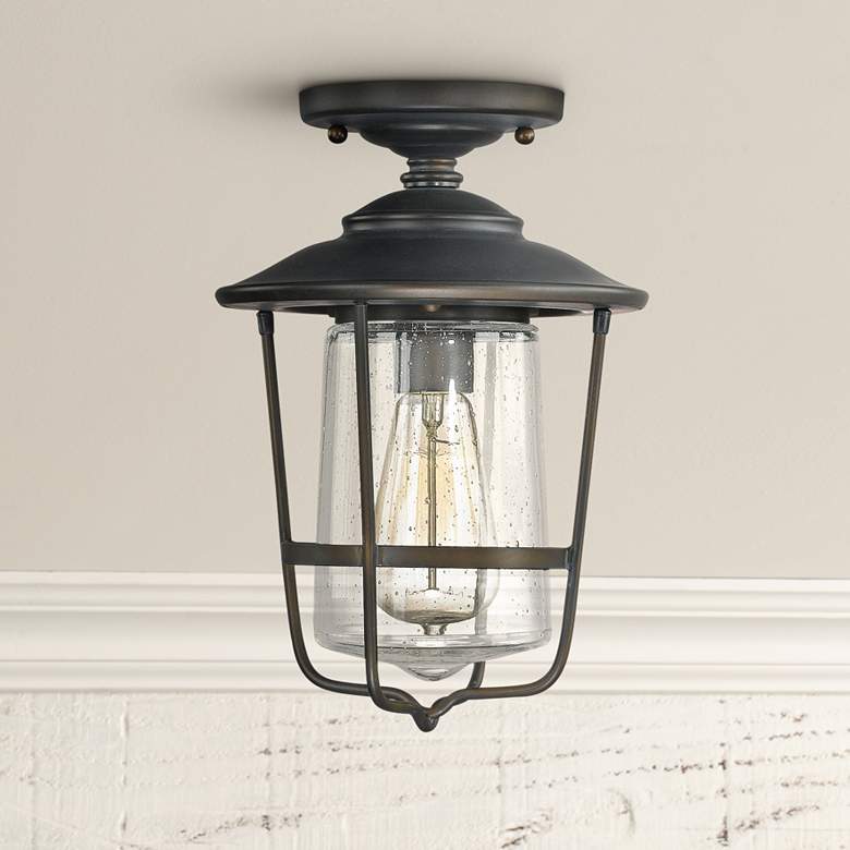 Image 1 Capital Creekside 8 1/4"W Old Bronze Outdoor Ceiling Light