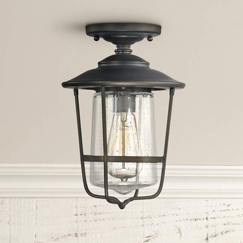 Image 1 Capital Creekside 8 1/4 inchW Old Bronze Outdoor Ceiling Light