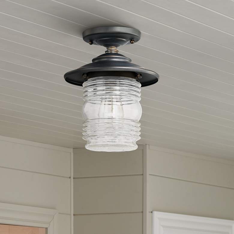 Image 1 Capital Creekside 8 1/4"Wide Bronze Outdoor Ceiling Light