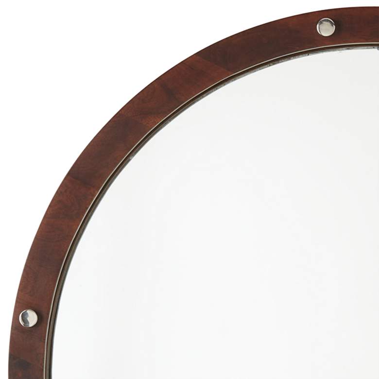 Image 2 Capital Dalton Dark Wood 29 3/4 inch Round Wall Mirror more views