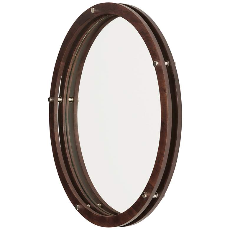 Image 6 Capital Dalton Dark Wood 29 3/4 inch Round Wall Mirror more views