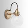 1_Capital Daphne 11 1/4" High Aged Brass and Black Wall Sconce