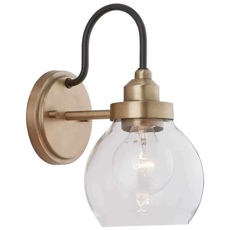 Image 3 Capital Daphne 11 1/4" High Aged Brass and Black Wall Sconce more views