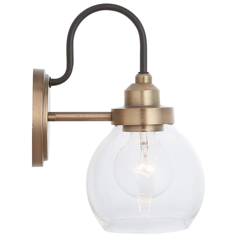 Image 5 Capital Daphne 11 1/4" High Aged Brass and Black Wall Sconce more views