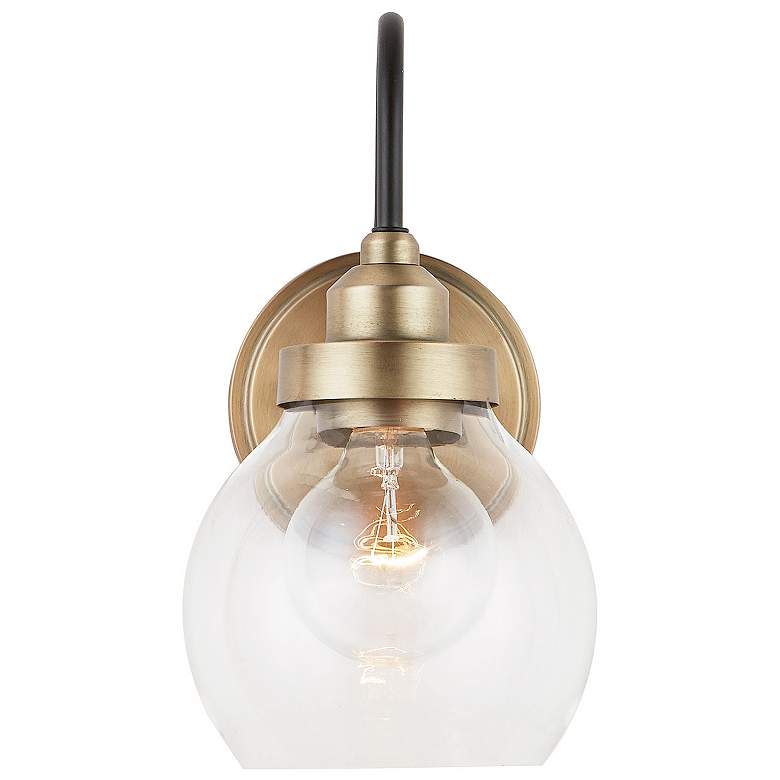 Image 7 Capital Daphne 11 1/4" High Aged Brass and Black Wall Sconce more views