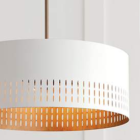 Image5 of Capital Dash 20 1/4"W Aged Brass and White 3-Light Pendant more views