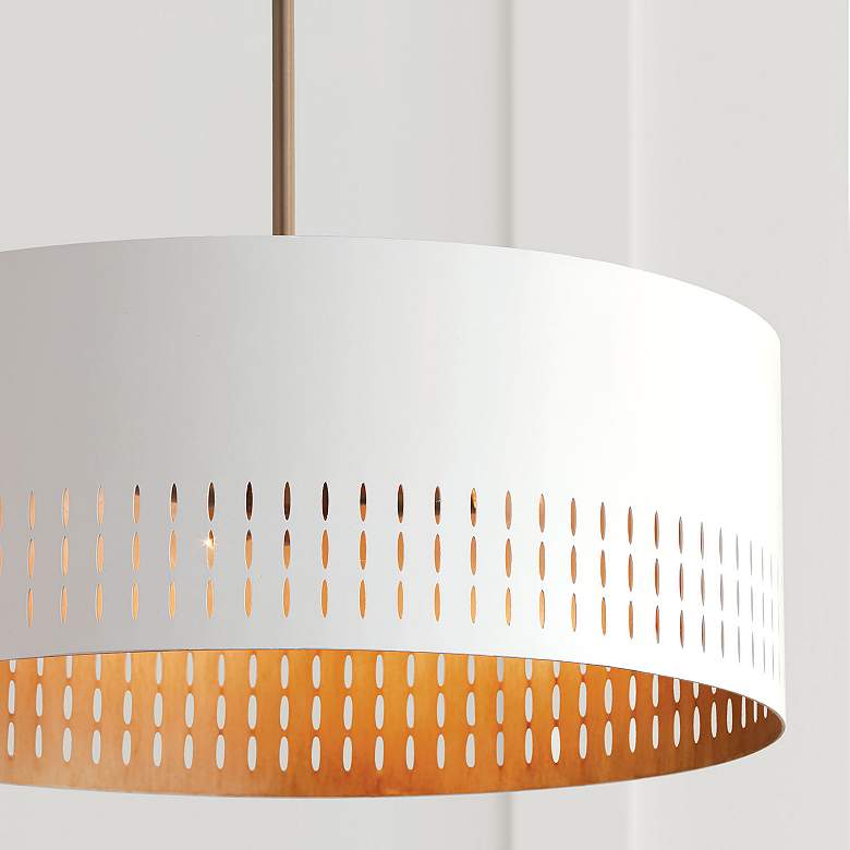 Image 5 Capital Dash 20 1/4"W Aged Brass and White 3-Light Pendant more views